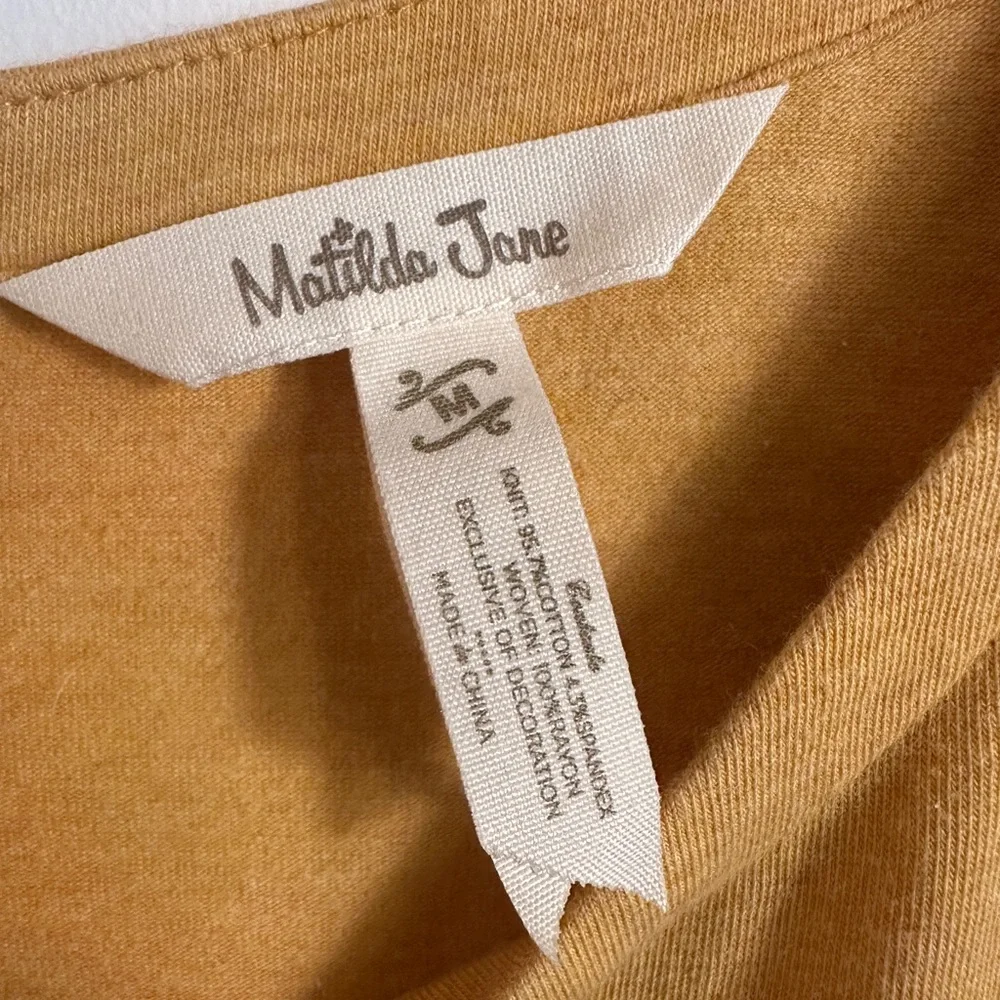 Matilda Jane Weekend Vibes Make Believe Tunic Top Womens Size M Yellow Ruffled - Picture 3 of 5